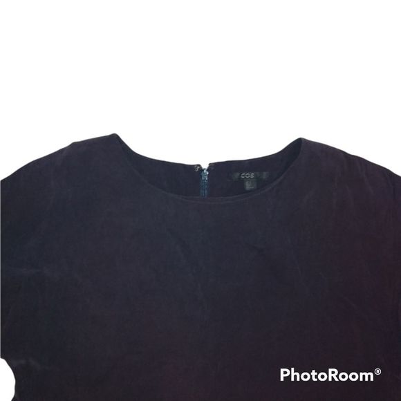 COS Navy Blue Ruffled Top - Picture 4 of 10